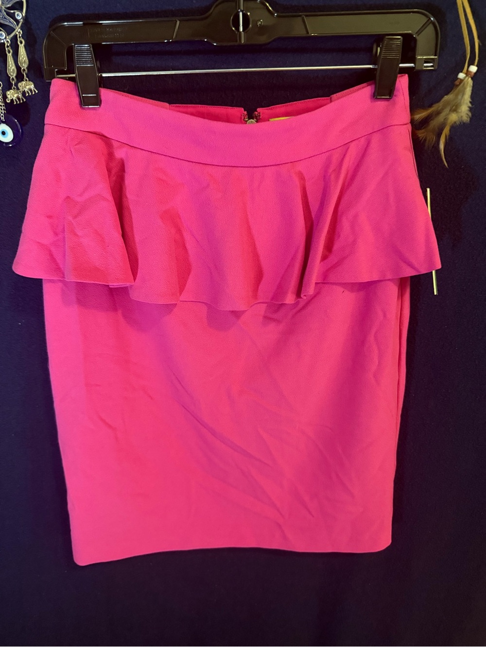 Alice + Olivia Hot Pink Ruffle Pencil Skirt